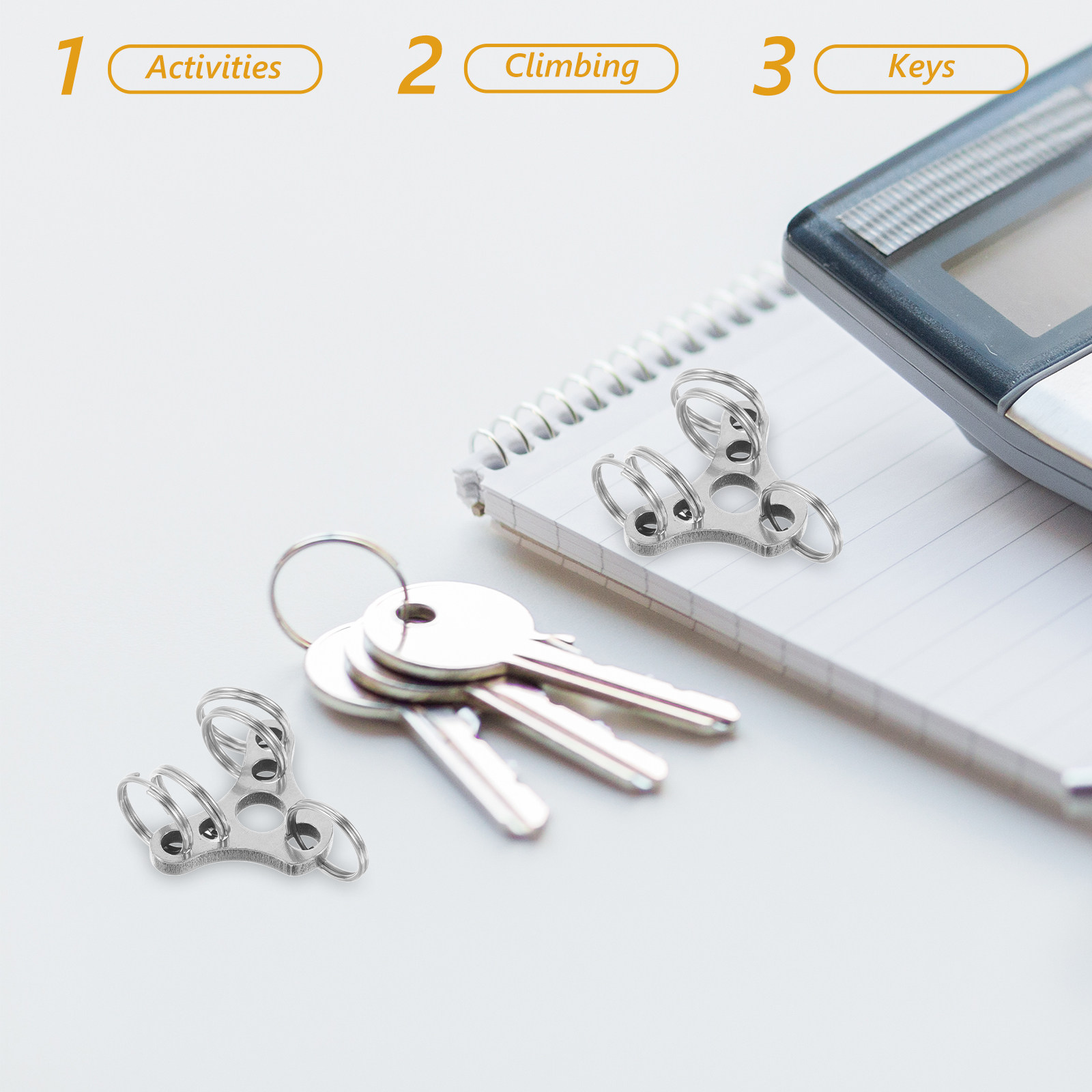 Outdoor Adventure Day - 5Pcs Stainless Steel Keychain Clip Lightweight