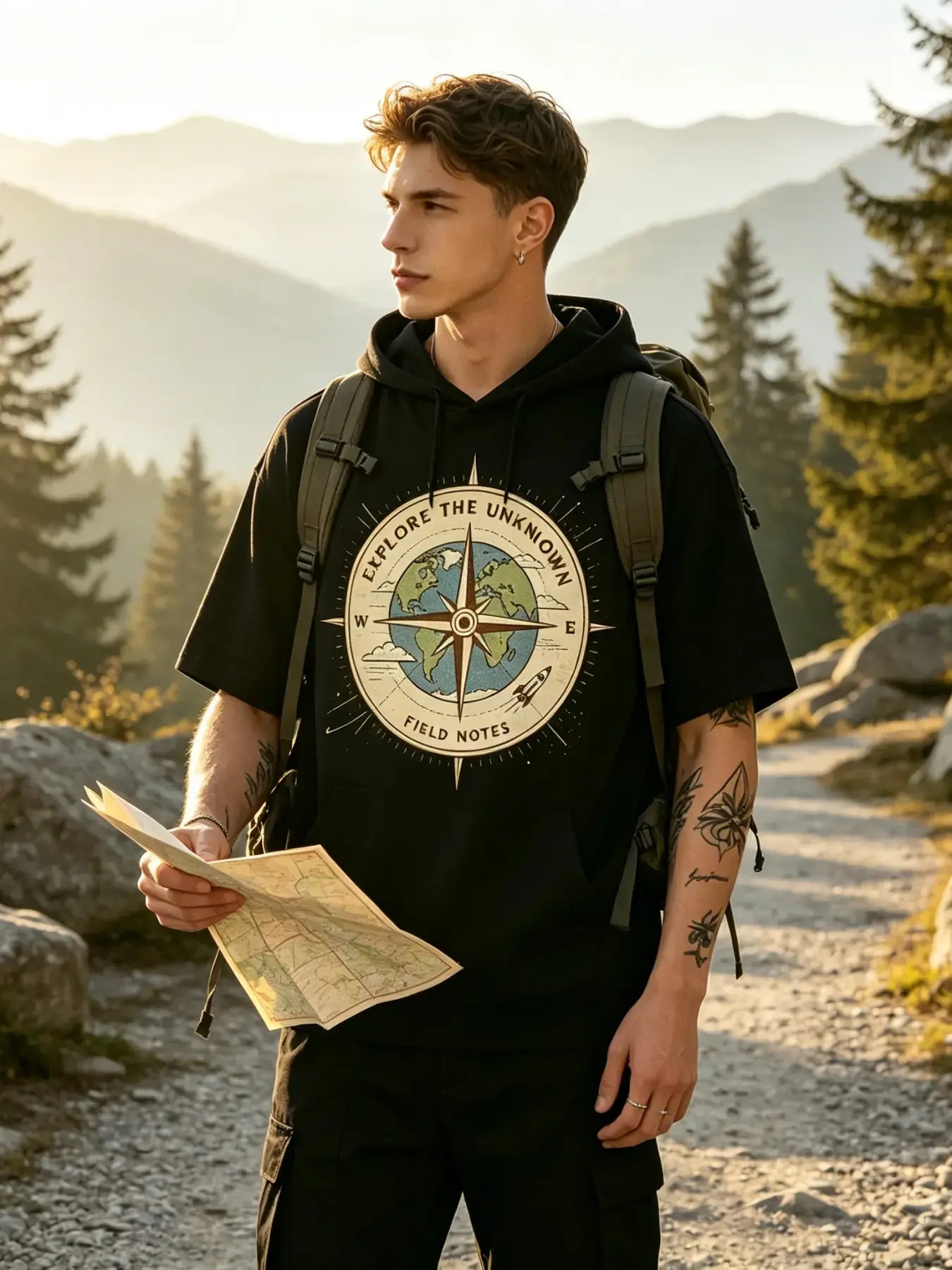 Men's Short Sleeve Hooded T-Sh - Outdoor Adventure World ulasan dan harga